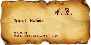 Appel Noémi névjegykártya